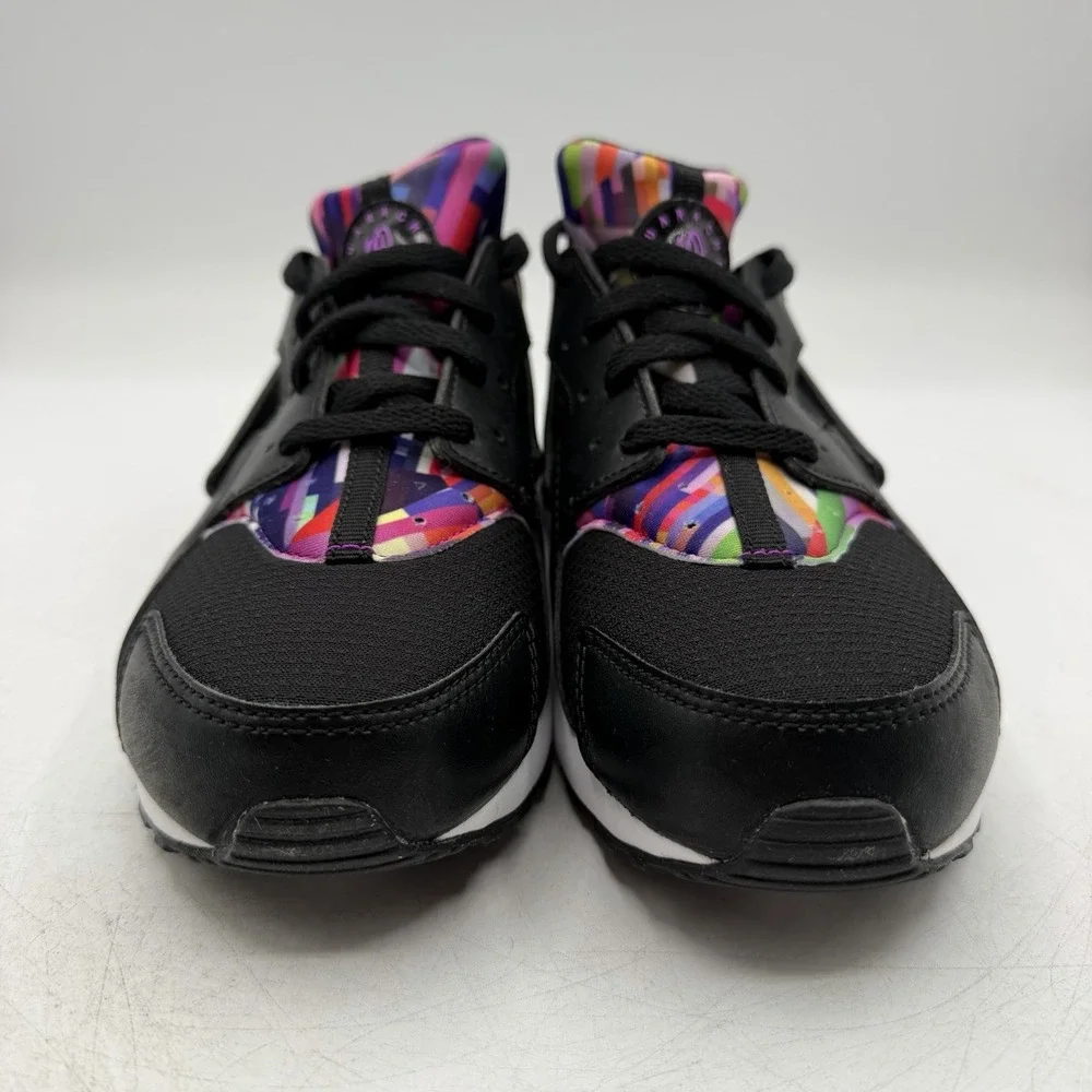 Nike Huarache Run Print PS Shoes YOUTH Girl Sz 3 Y Black/Hyper Violet 704947-003